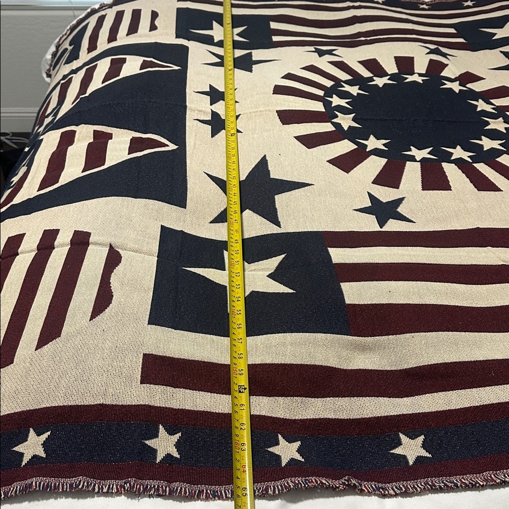 COLLECTIONS ETC. Patriotic Blanket Country American Flag Throw Blanket - Picture 8 of 9